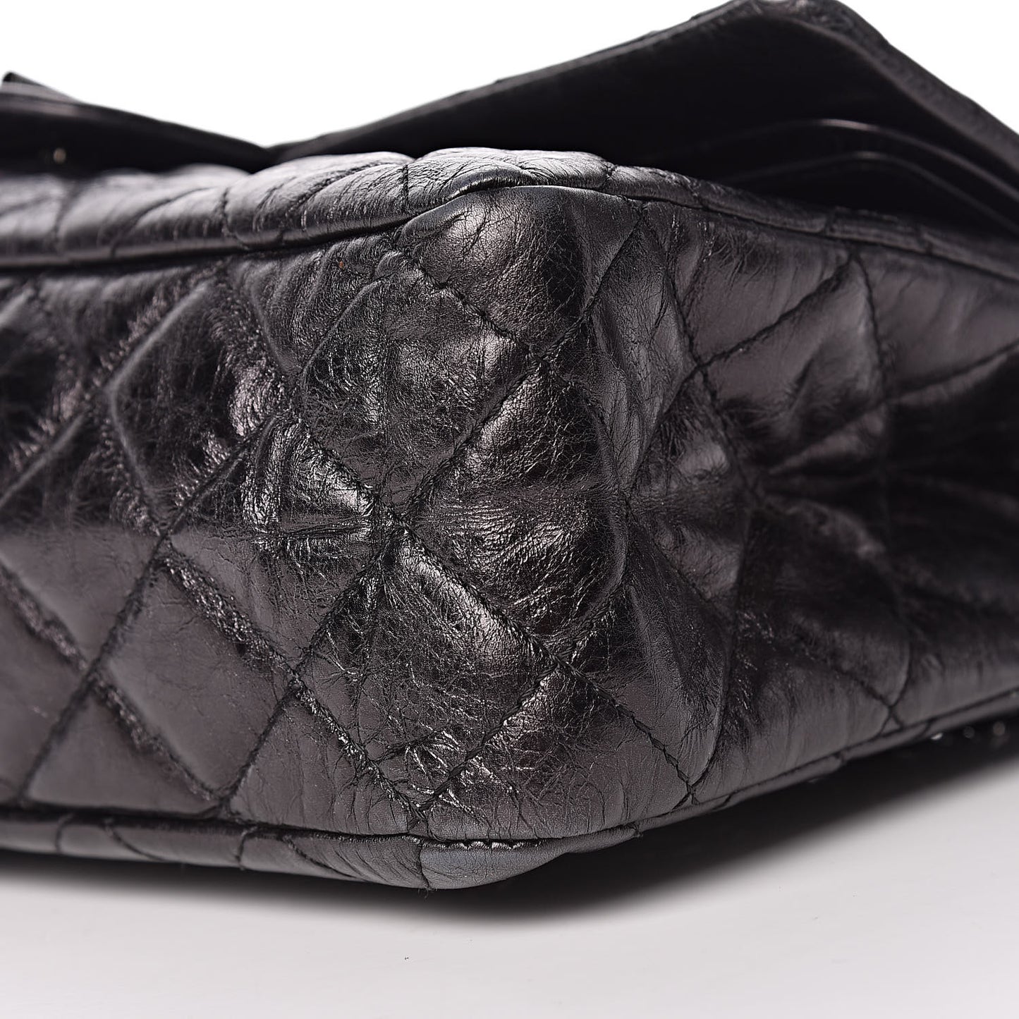 Metallic Aged Calfskin Quilted 2.55 Reissue 227 Flap So Black