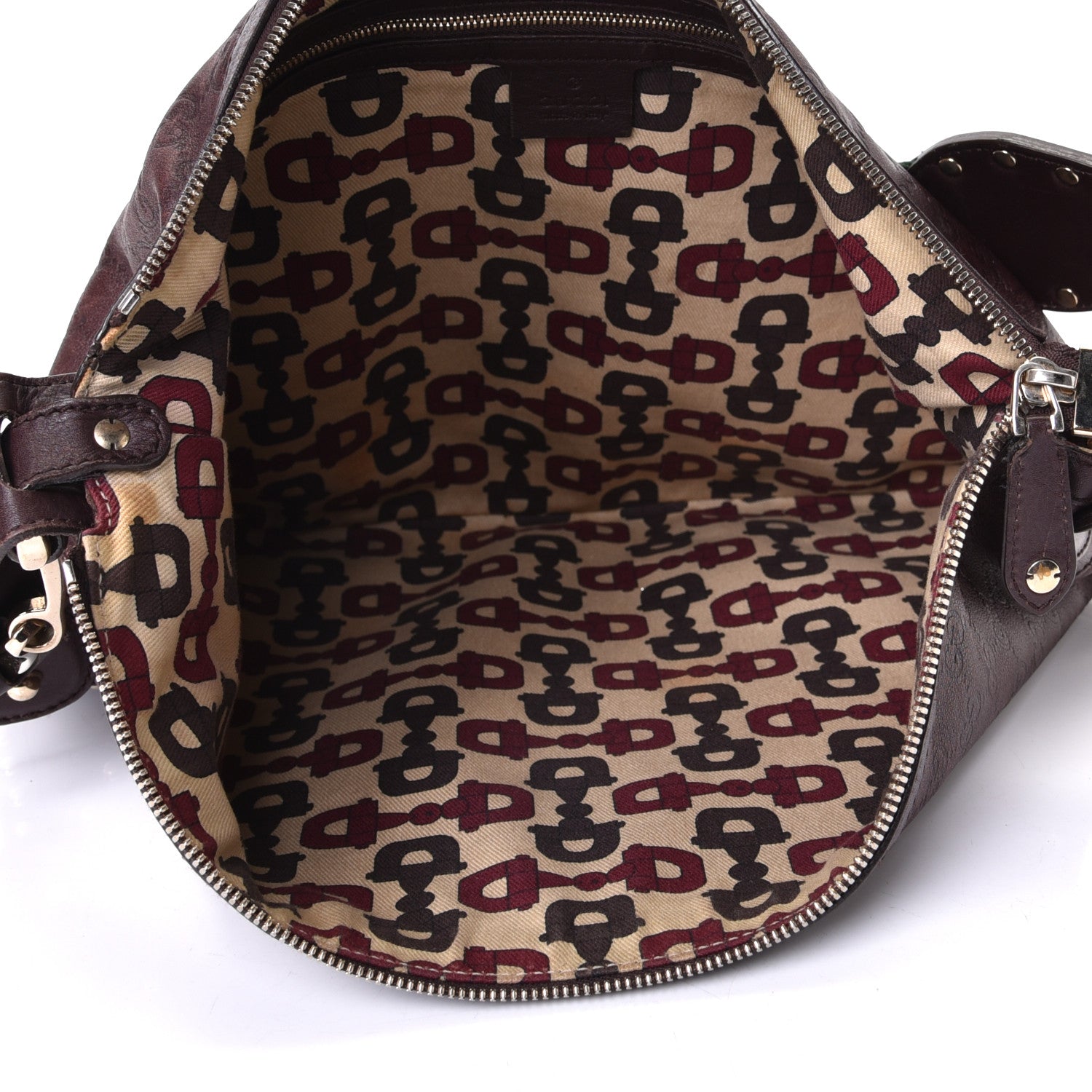 Gucci Guccissima Studded Web Pelham Shoulder Bag Dark Brown 4 of 9