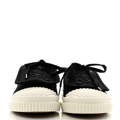 Loewe Jacquard Anagram Calfskin Flap Sneakers 35 Black 3 of 11