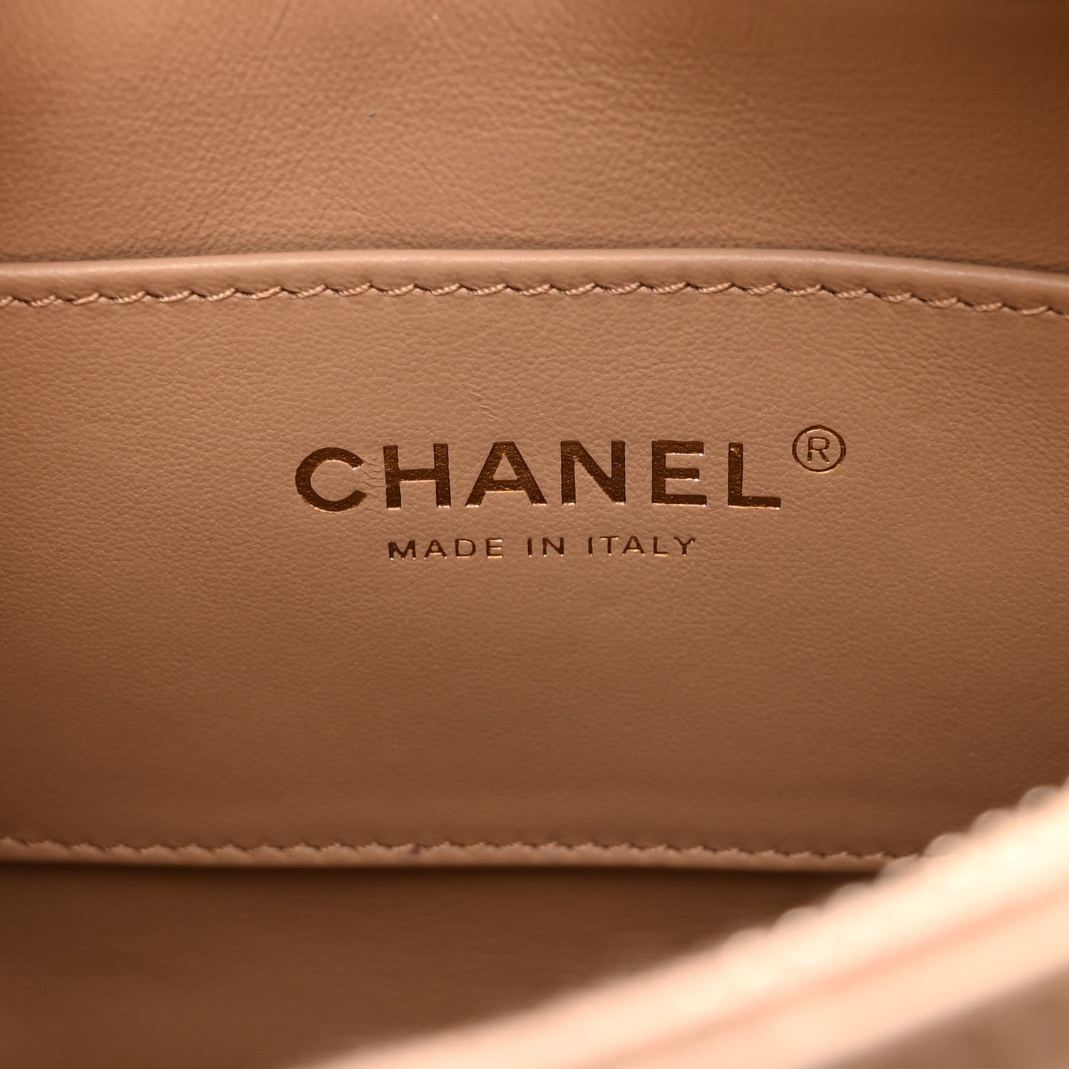 Chanel Lambskin Quilted CC Pearl Crush Camera Case Beige 6 of 10