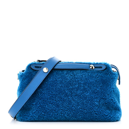 Fendi Shearling Vitello Dolce Medium By The Way Boston Bag Blue 1 of 10