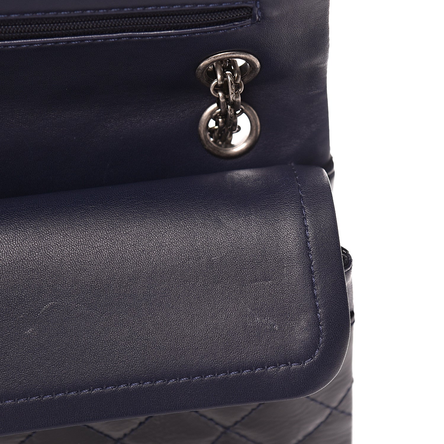 Chanel Distressed Patent Quilted 2.55 Reissue 226 Flap Navy 7 of 15