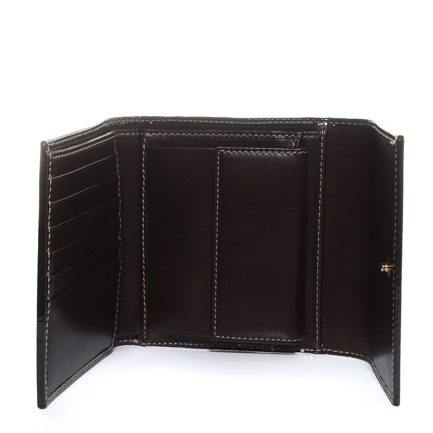 Gucci GG Plus Monogram Joy French Flap Wallet Beige Ebony Dark Brown 5 of 7