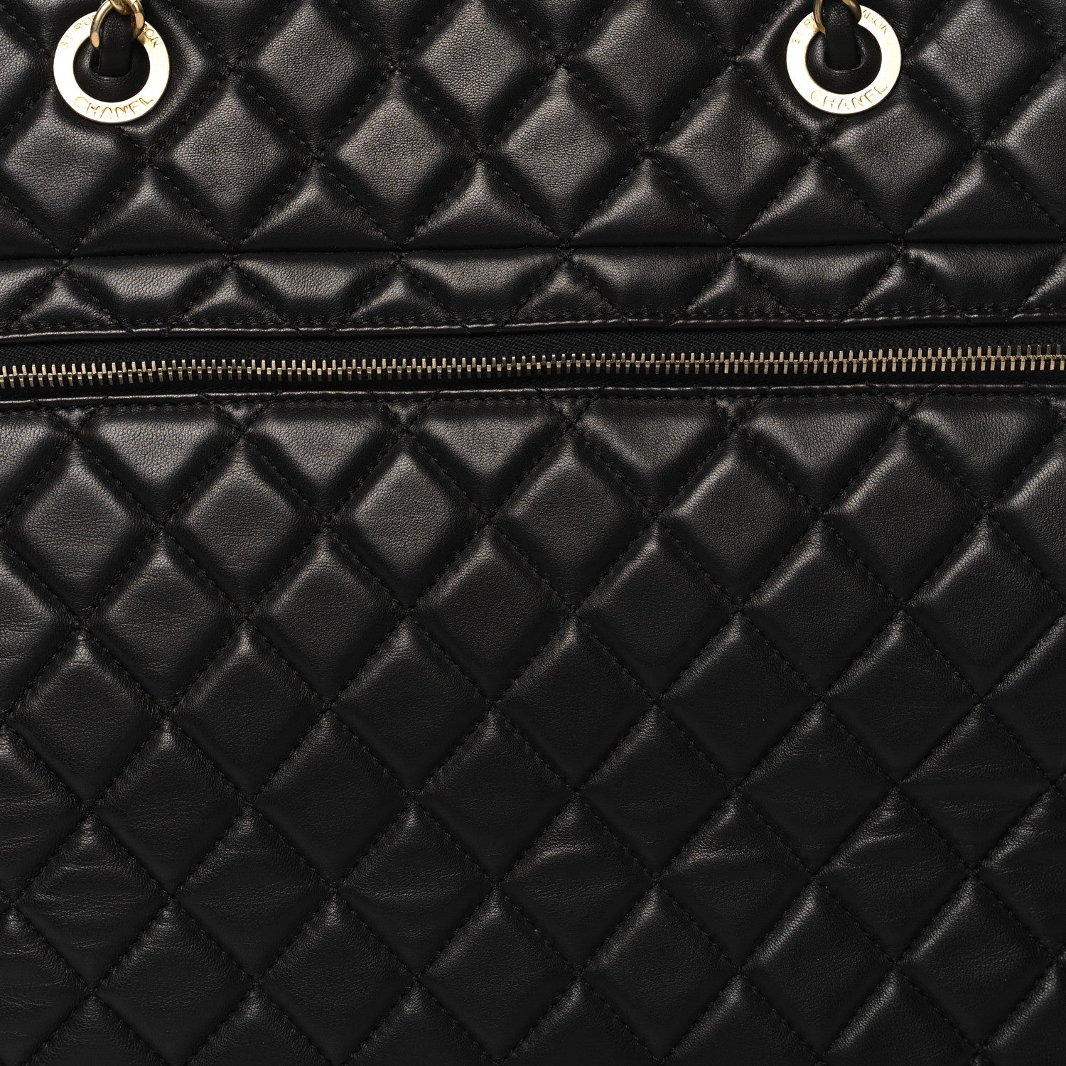 Chanel Lambskin Quilted CC Pocket Shopping Tote Black 9 of 13
