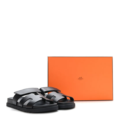 Hermes Calfskin Womens Chypre Sandals 35 Black 8 of 9