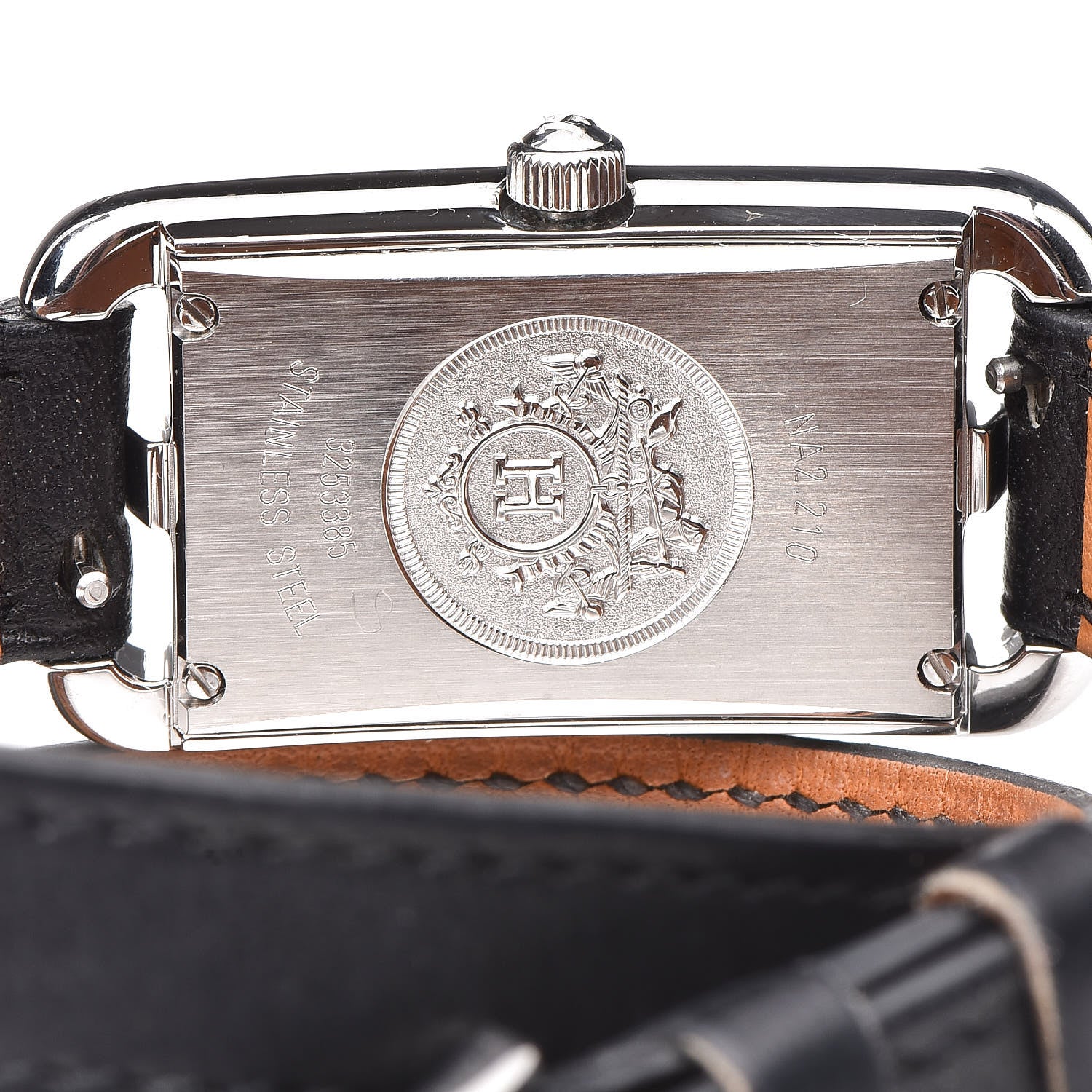 Hermes Stainless Steel Barenia 20mm Nantucket Double Tour Quartz Watch Noir 5 of 14