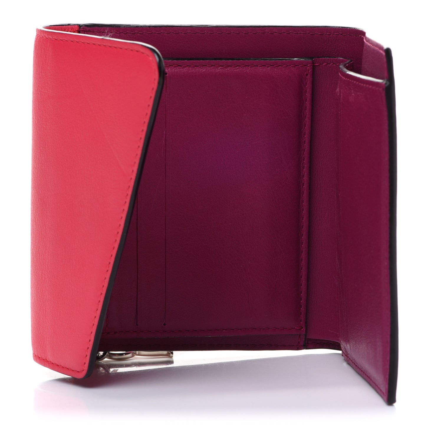 Smooth Calfskin Bi-Color Diorissimo Envelope Wallet Toxic Purple Pink