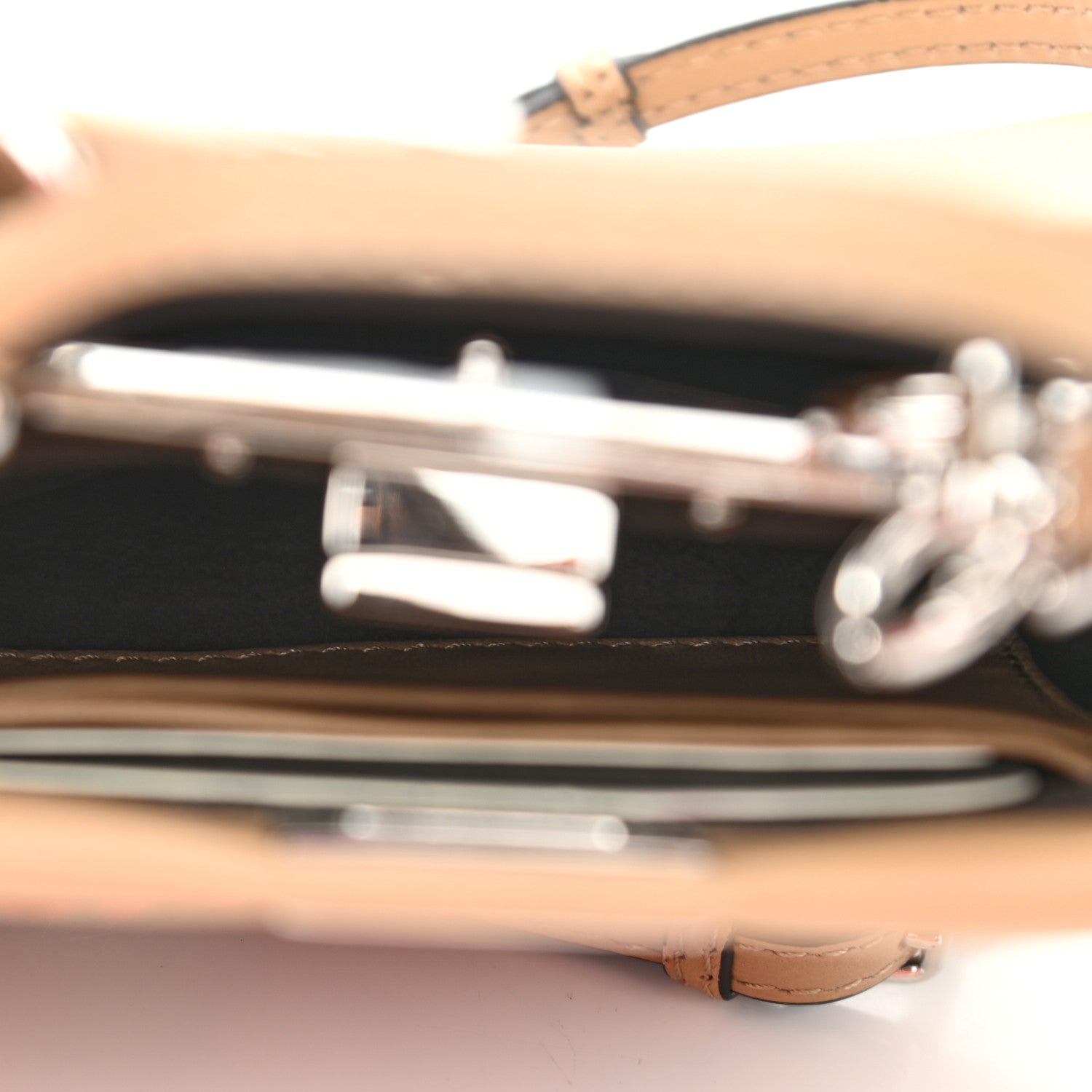Fendi Shiny Nappa Botanical Garden Embroidered Micro Peekaboo Iconic Satchel Cuoio Rosso 5 of 10