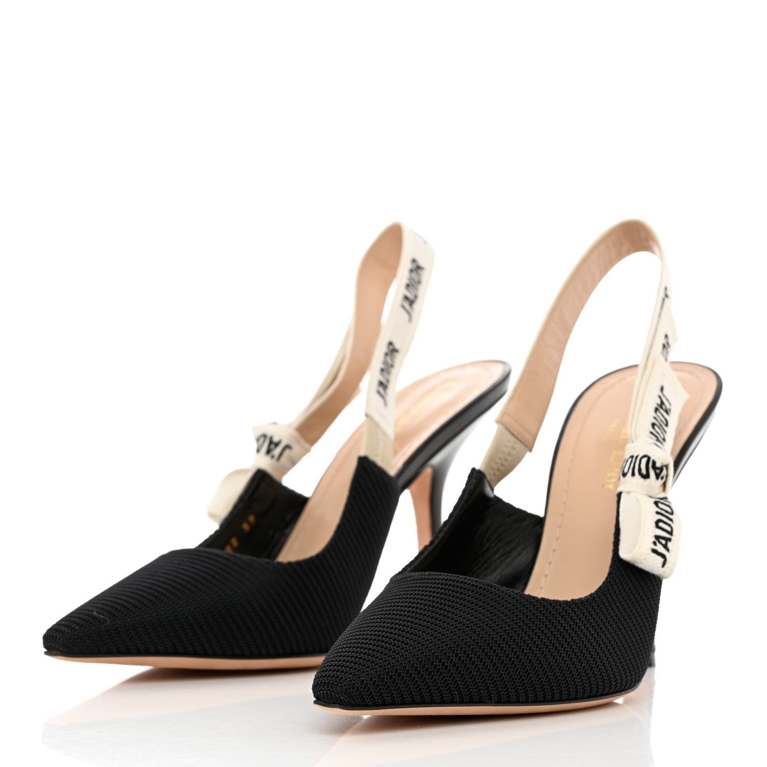 Christian Dior Technical Canvas Ribbon J'Adior Slingback 100mm Pumps 39 Black 3 of 10