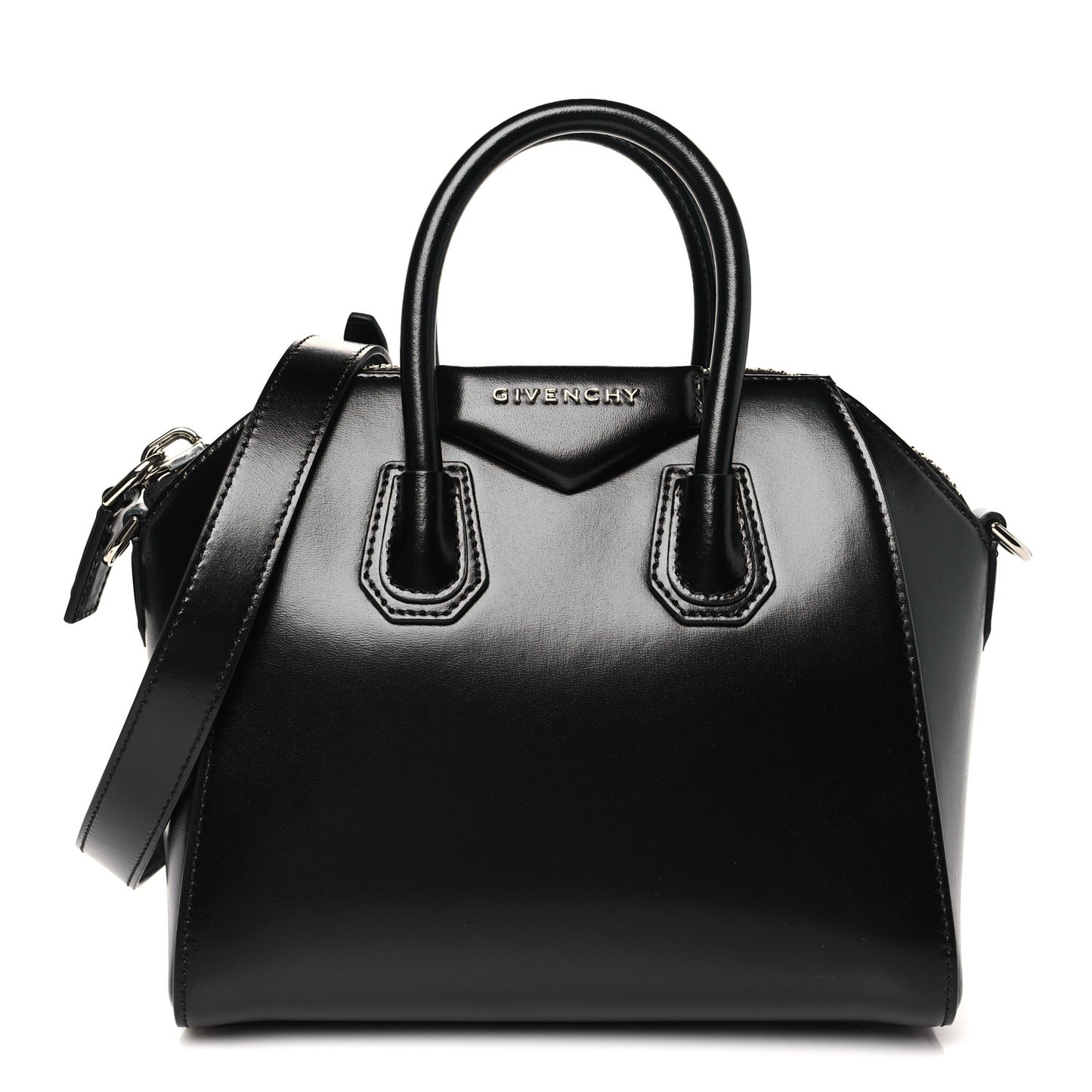 Shiny Lord Calfskin Mini Antigona Black