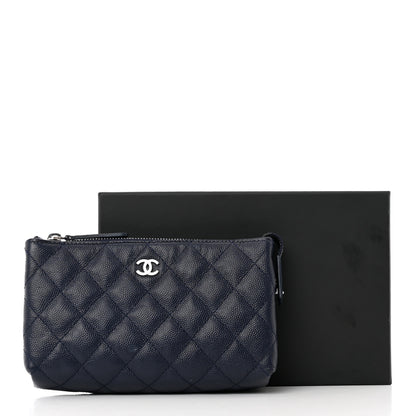 Chanel Caviar Quilted Cosmetic Case Navy 9 of 9