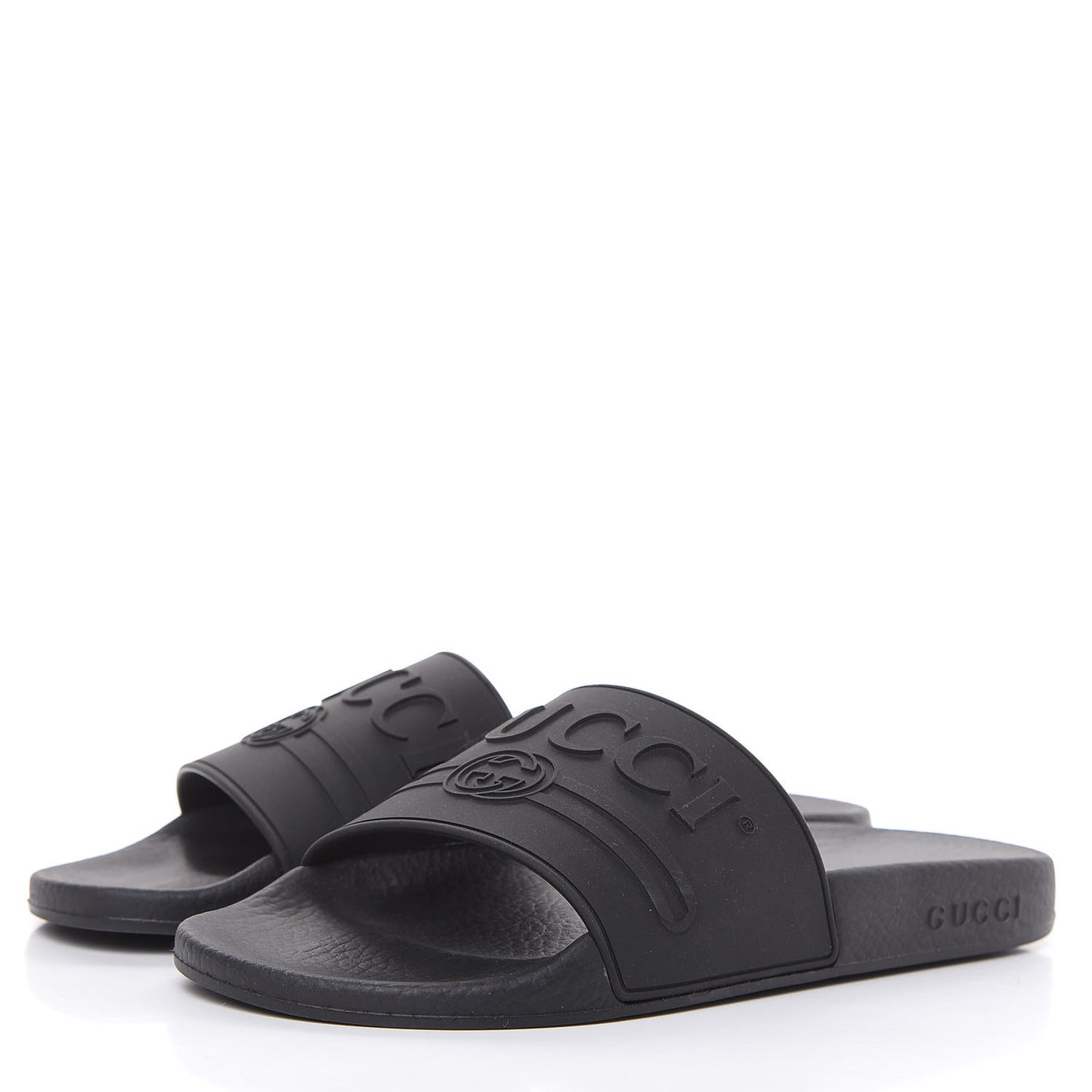 Rubber Womens Logo Slide Sandals 39 Black