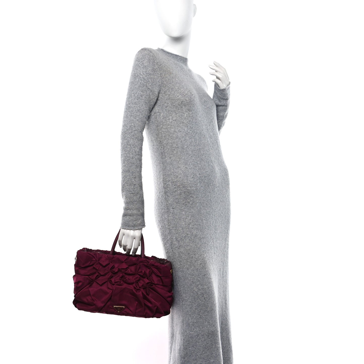 Tessuto Nylon Origami Pleated Tote Barolo