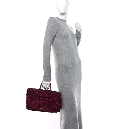Prada Tessuto Nylon Origami Pleated Tote Barolo 3 of 9