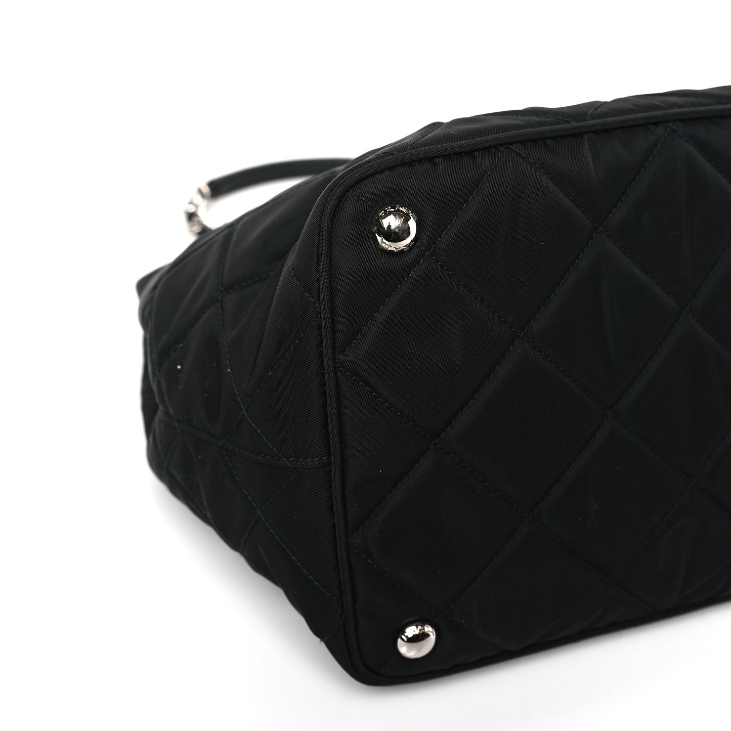 Nylon Tessuto Impuntu Quilted Tote Black