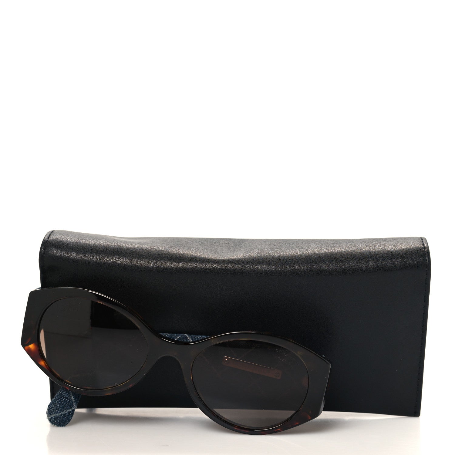 Chanel Acetate Denim Oval Sunglasses 5405 Tortoise Dark Blue 7 of 7