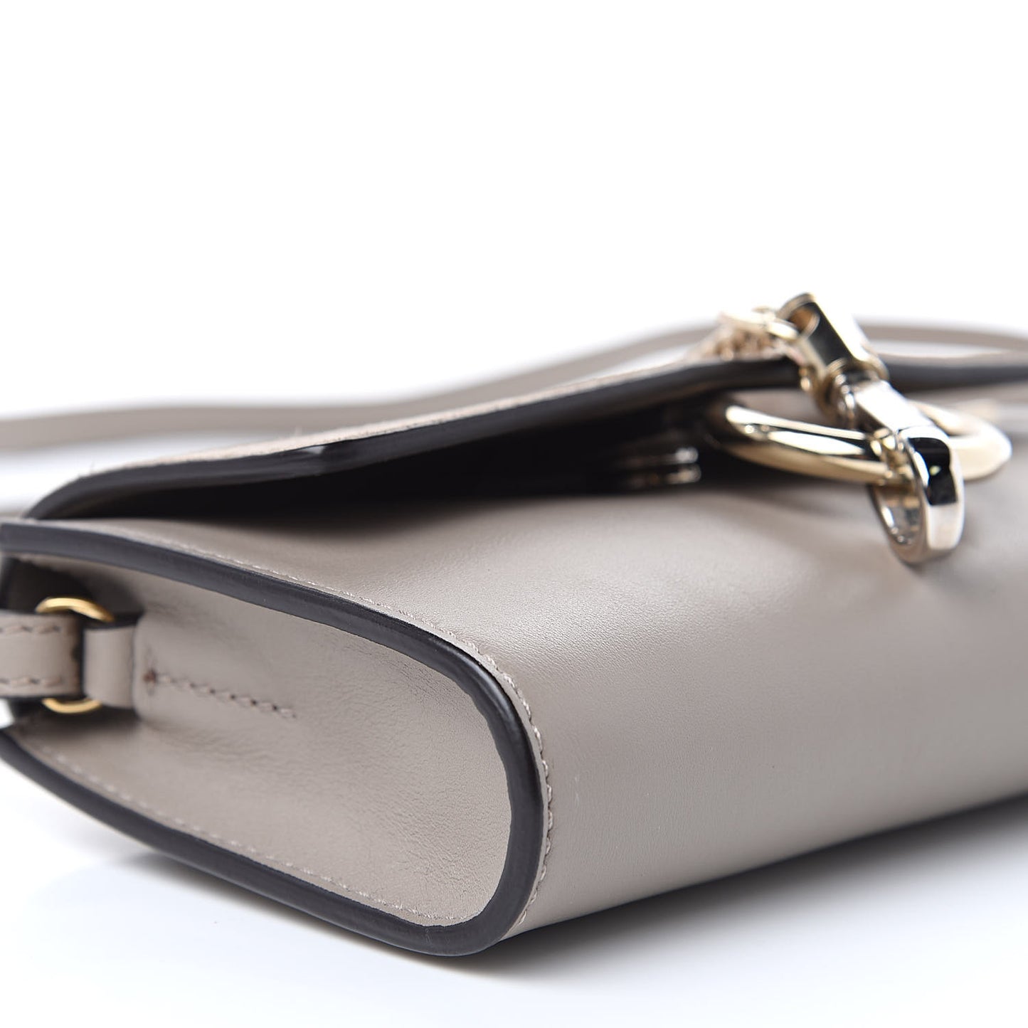 Suede Calfskin Mini Faye Shoulder Bag Motty Grey