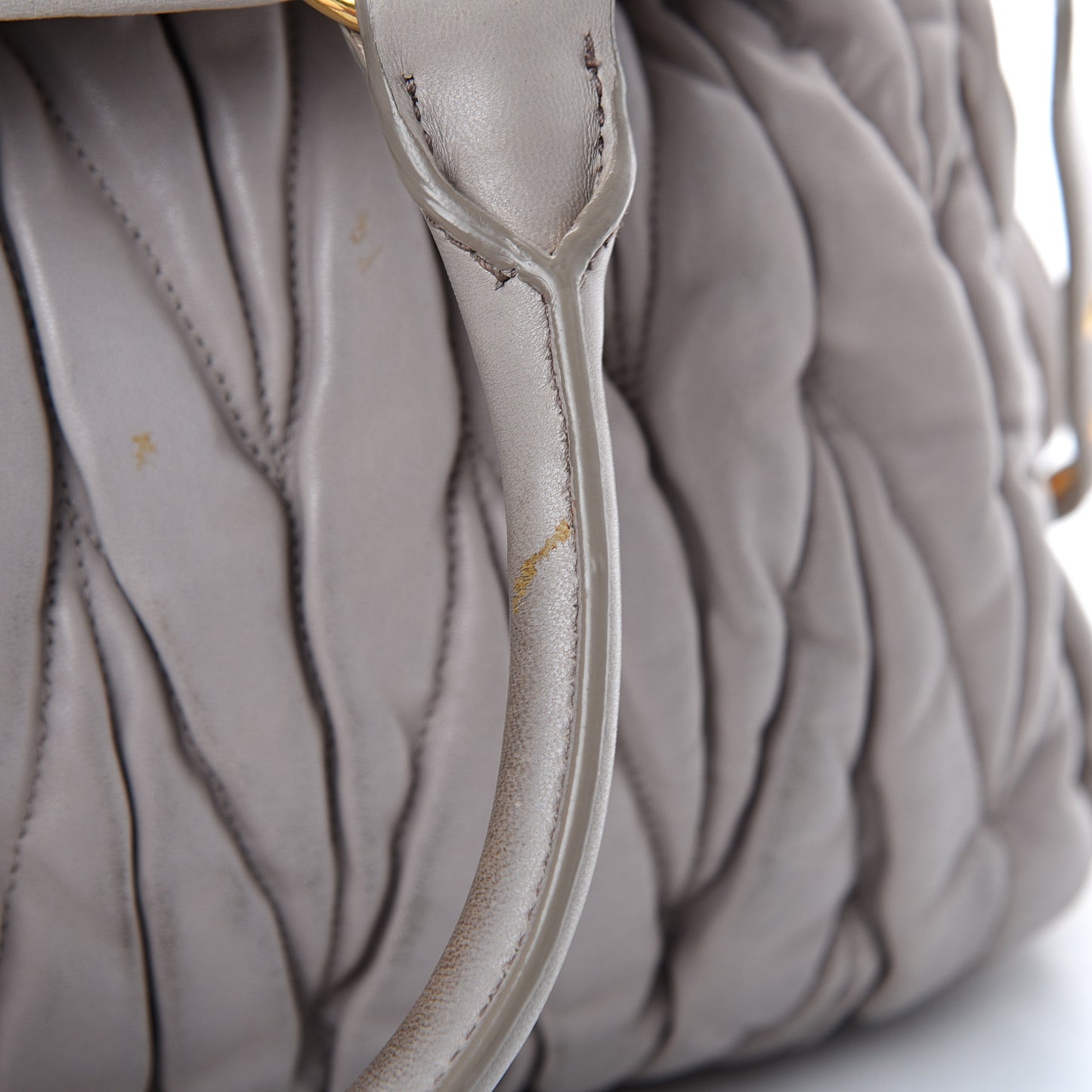 Nappa Matelasse Bauletto Top Handle Tote Pomice