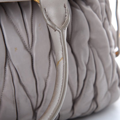 Miu Miu Nappa Matelasse Bauletto Top Handle Tote Pomice 18 of 23