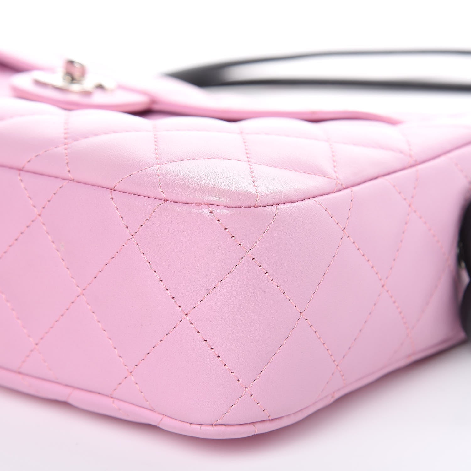 Chanel Calfskin Quilted Cambon Camera Bag Pink Black 9 of 13