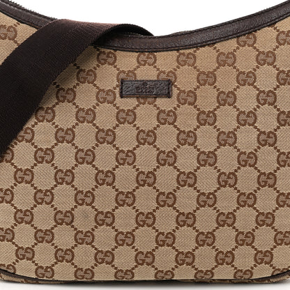 Gucci Monogram Medium Half Moon Hobo Dark Brown 8 of 11