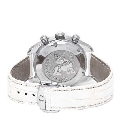 Omega Stainless Steel Alligator Diamond Bezel Mother of Pearl 38mm Speedmaster Chronograph Automatic Watch 324.18.38.40.05.001 3 of 5