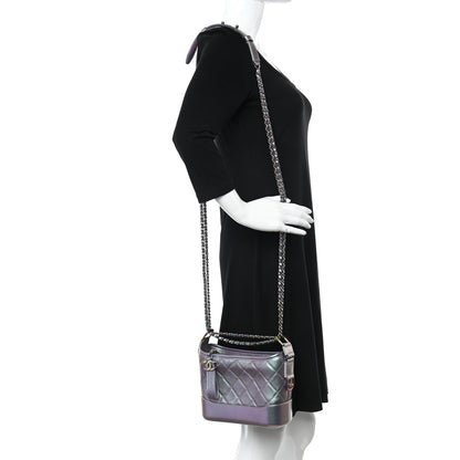 Chanel Iridescent Lambskin Calfskin Quilted Small Gabrielle Hobo Light Purple 2 of 10