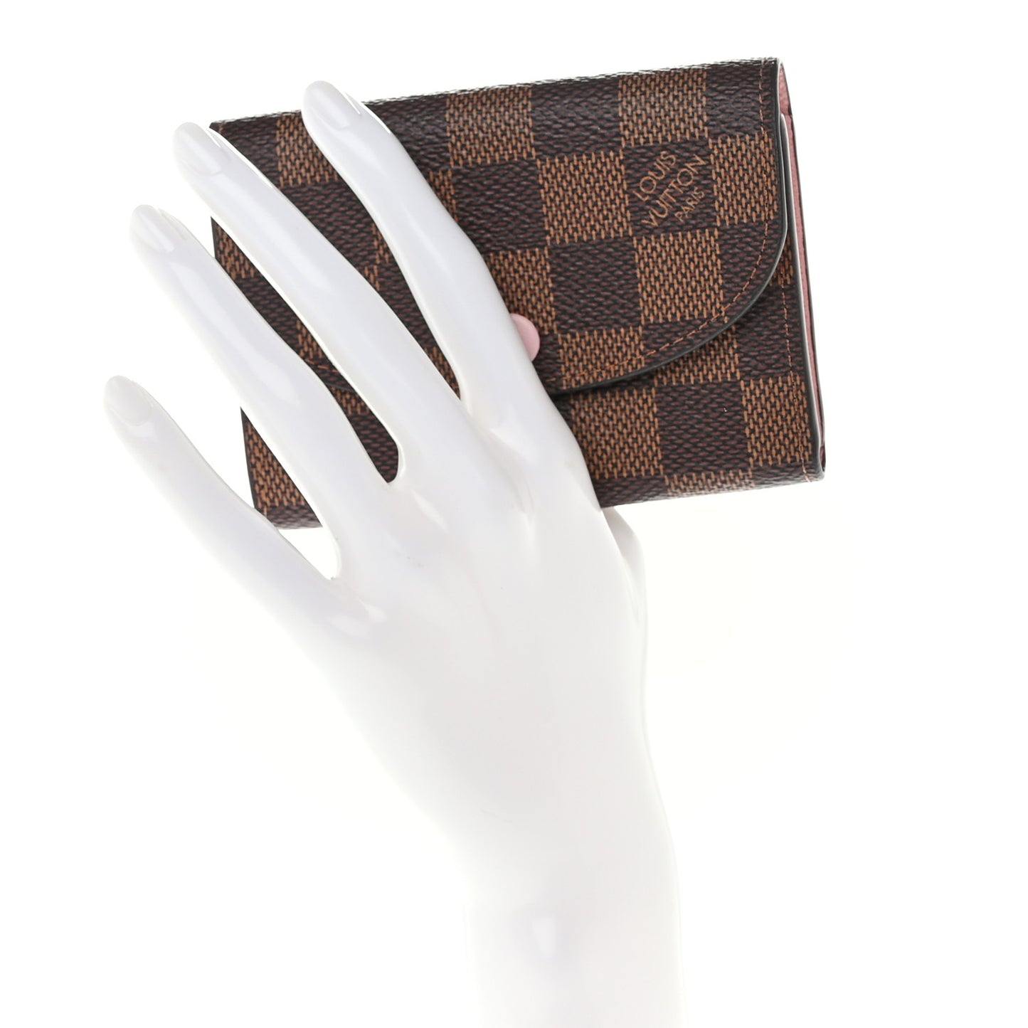 Damier Ebene Rosalie Coin Purse Rose Ballerine