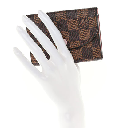 Louis Vuitton Damier Ebene Rosalie Coin Purse Rose Ballerine 2 of 8