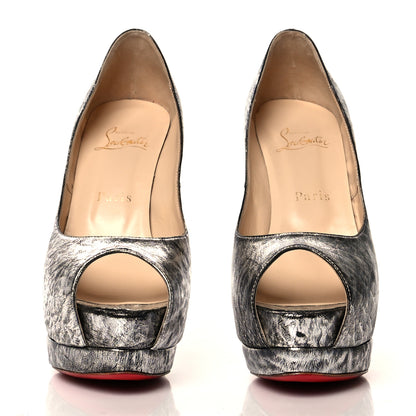 Christian Louboutin Vitello Palais Royal 140 Pumps 38.5 Silver 2 of 10