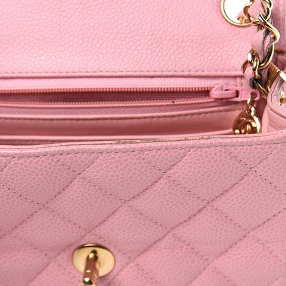 Chanel Caviar Quilted Mini Square Flap Pink 13 of 14