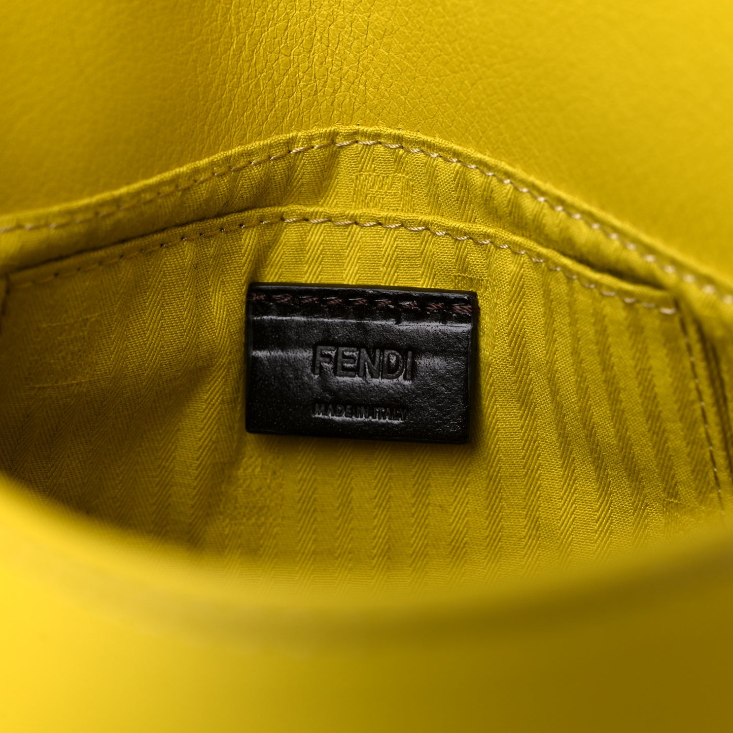 Vitello Flamingo Enamel Fendista Pouchette Crossbody Bag Cedro