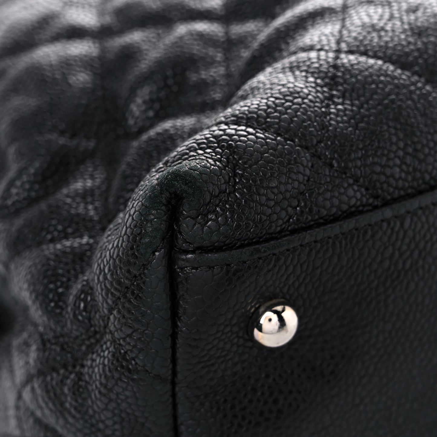 Caviar Quilted French Riviera Shouler Bag Black