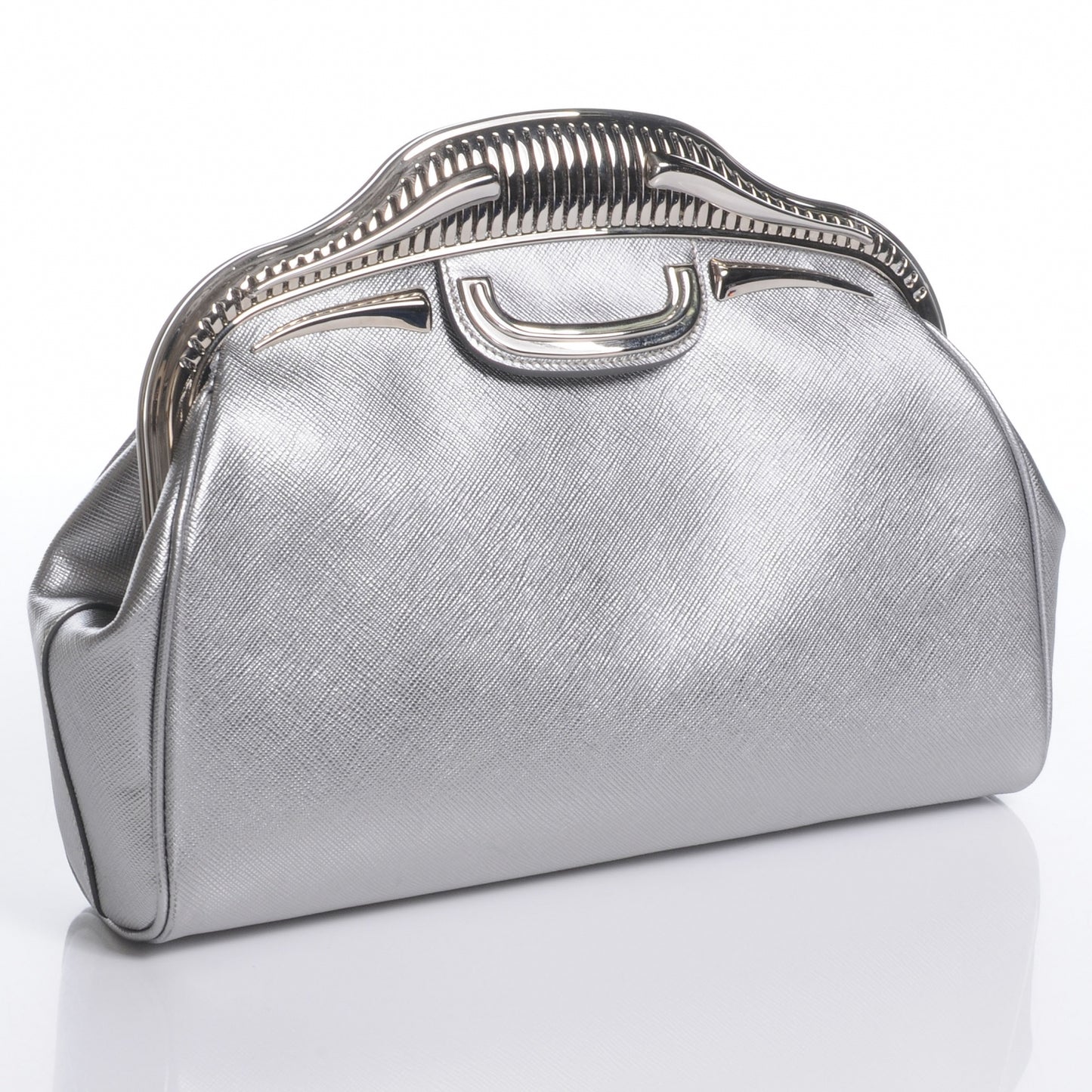 Saffiano 50s Car Clutch Silver