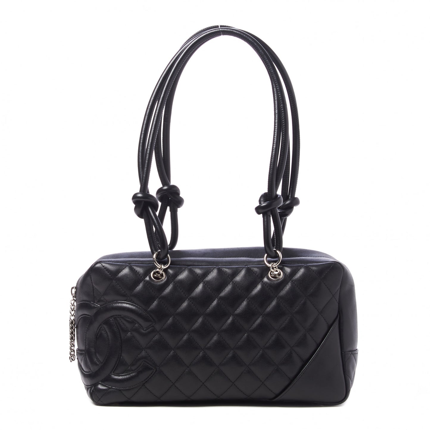 Calfskin Quilted Large Cambon Bowler Black