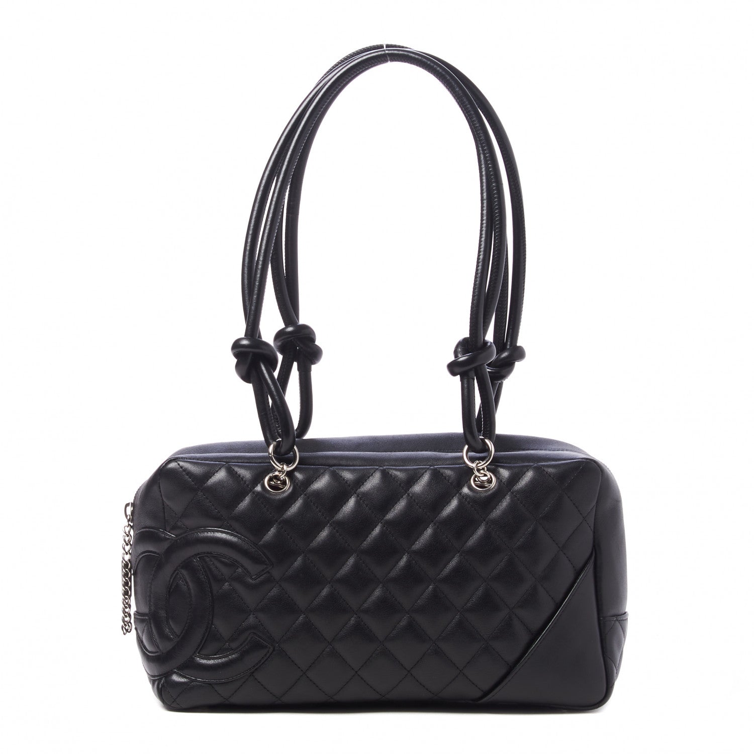 Chanel Calfskin Quilted Large Cambon Bowler Black 1 of 9