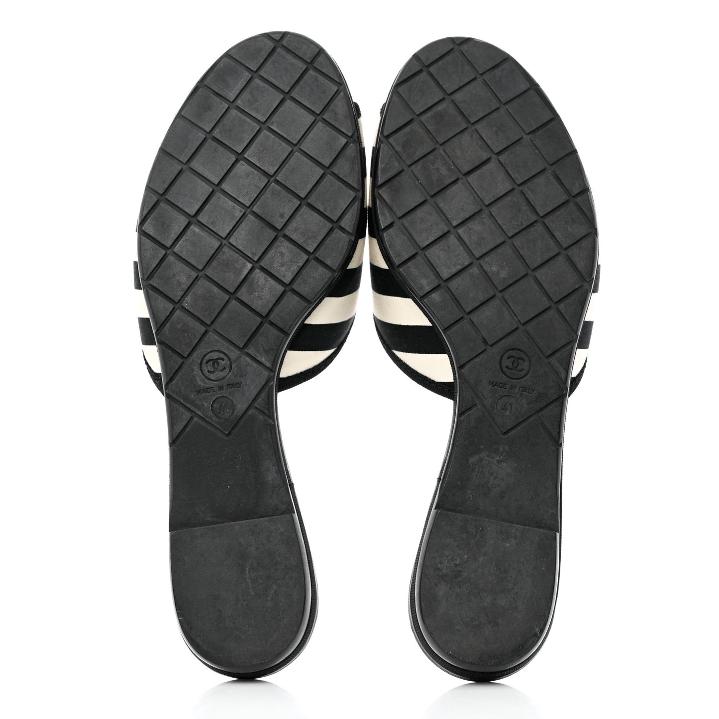 Striped CC Mules 41 Black White
