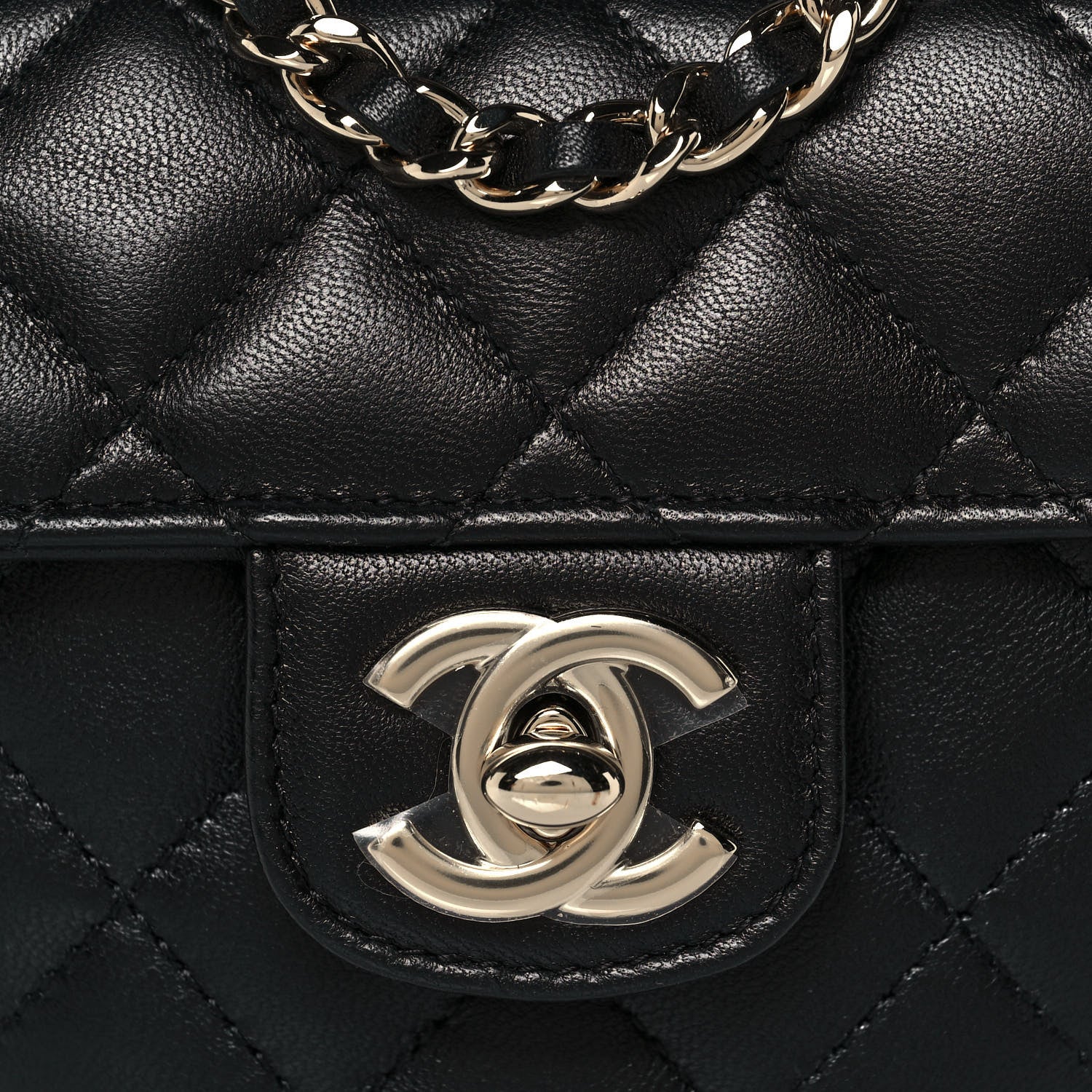Chanel Lambskin Quilted CC In Love Heart Clutch With Chain Black 8 of 14