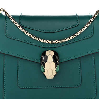 Bulgari Calfskin Small Serpenti Forever Snake Strap Crossbody Bag Emerald Green 8 of 10