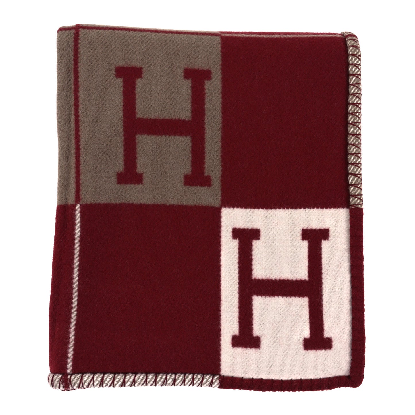 Wool Cashmere Avalon III Blanket Ecru Rouge H