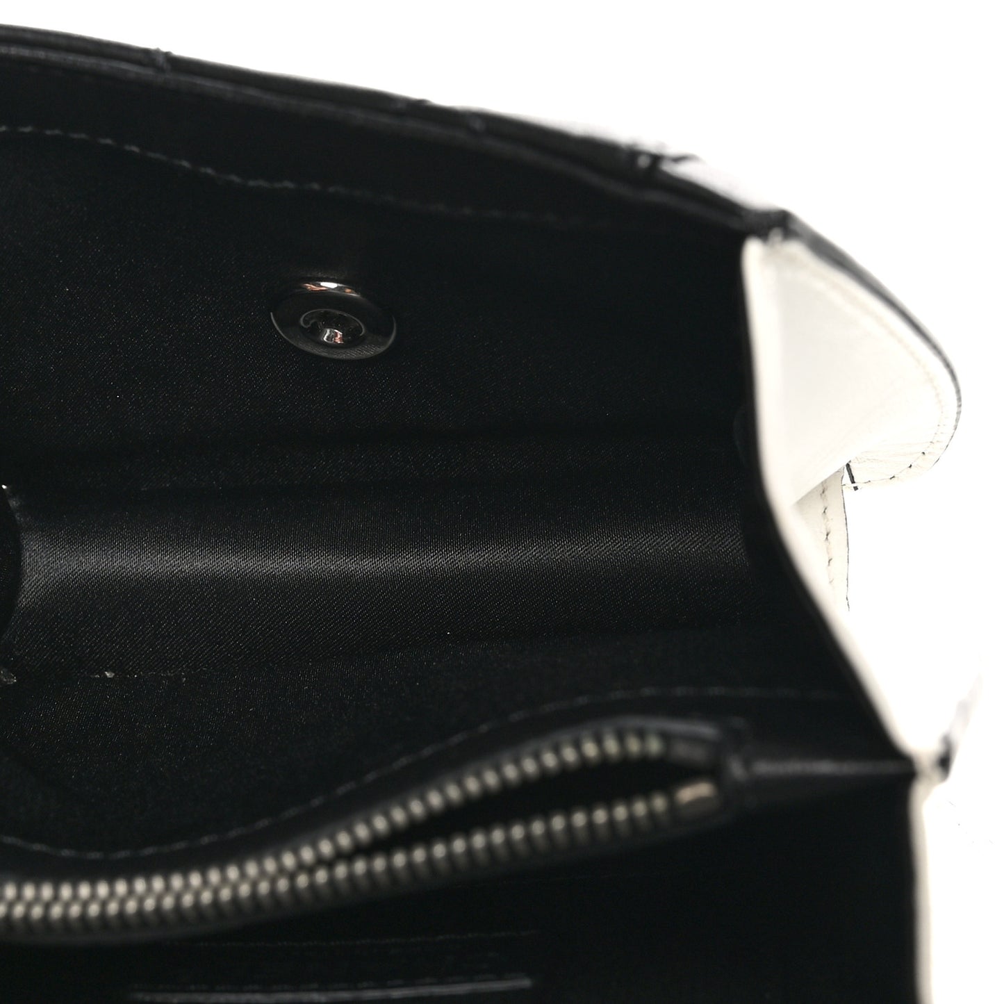 Lambskin Quilted Mini Graphic Flap Bag Black White