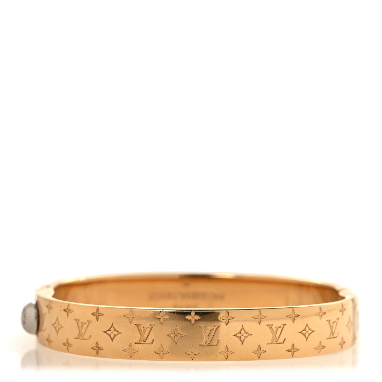 Louis Vuitton Brass Monogram Nanogram Cuff S Gold 1 of 6