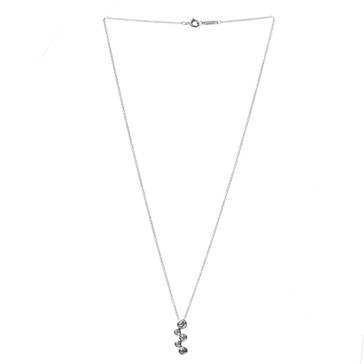Tiffany Platinum Diamond Bubble Pendant Necklace 3 of 8