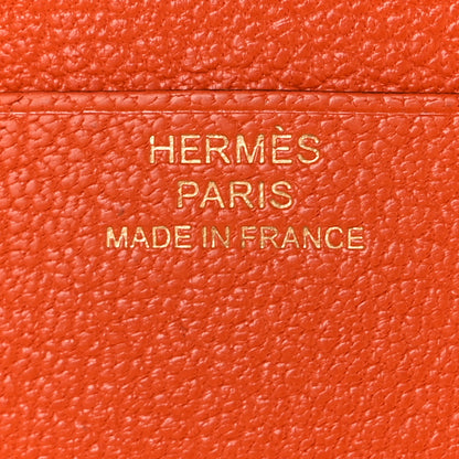 Hermes Chevre Mysore Tri Fold Bearn Wallet Orange 7 of 9