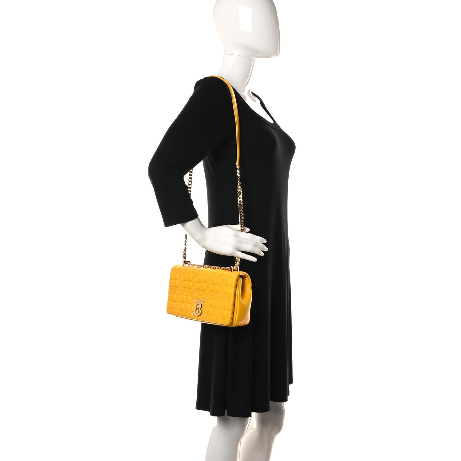 Burberry Lambskin Quilted Small Lola Bag Deep Saffron 3 of 11