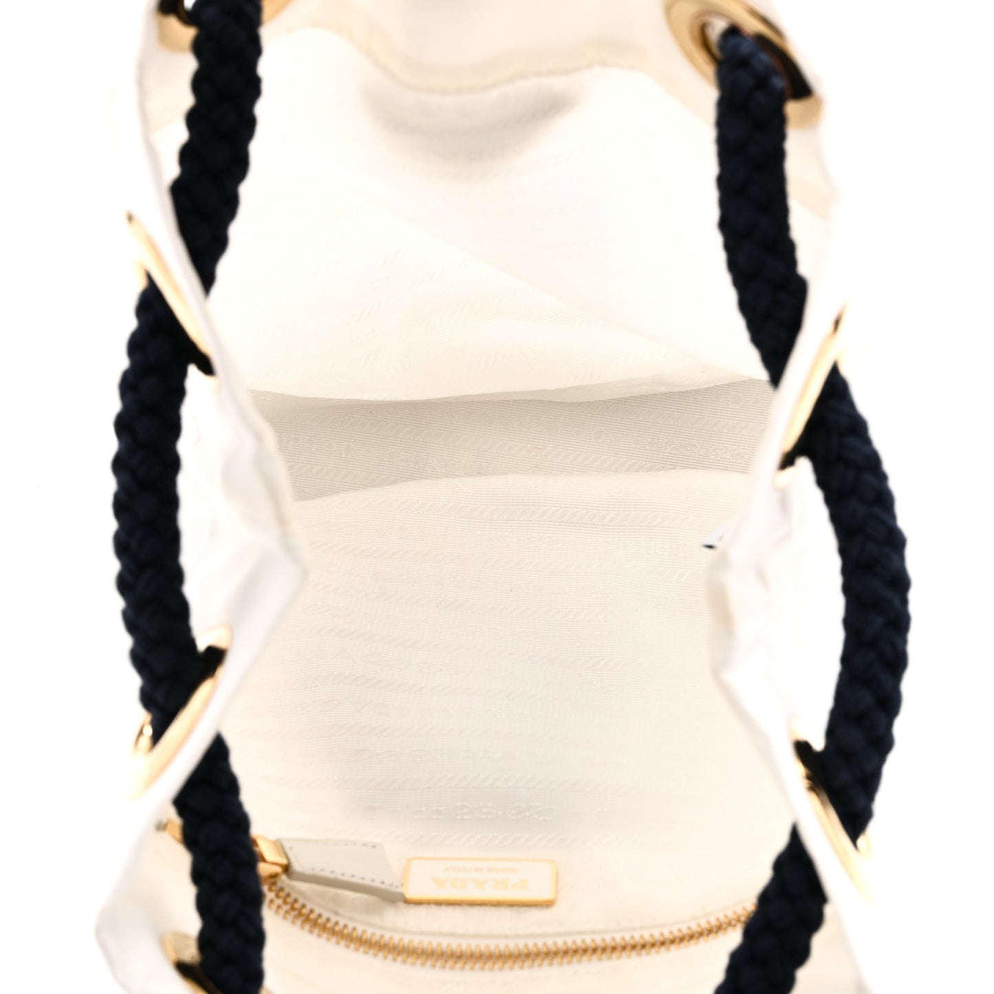 Re-Nylon Triangle Mariner Small Bucket Bag White Baltico
