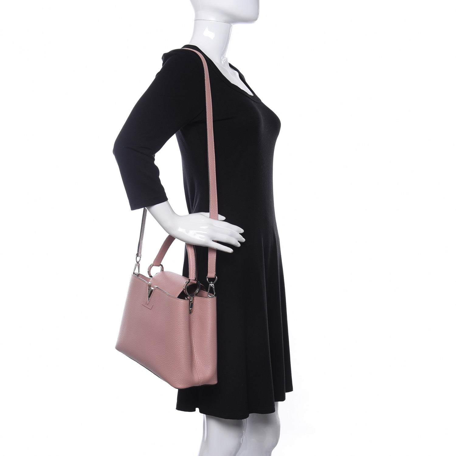 Louis Vuitton Taurillon Capucines PM Magnolia 2 of 9