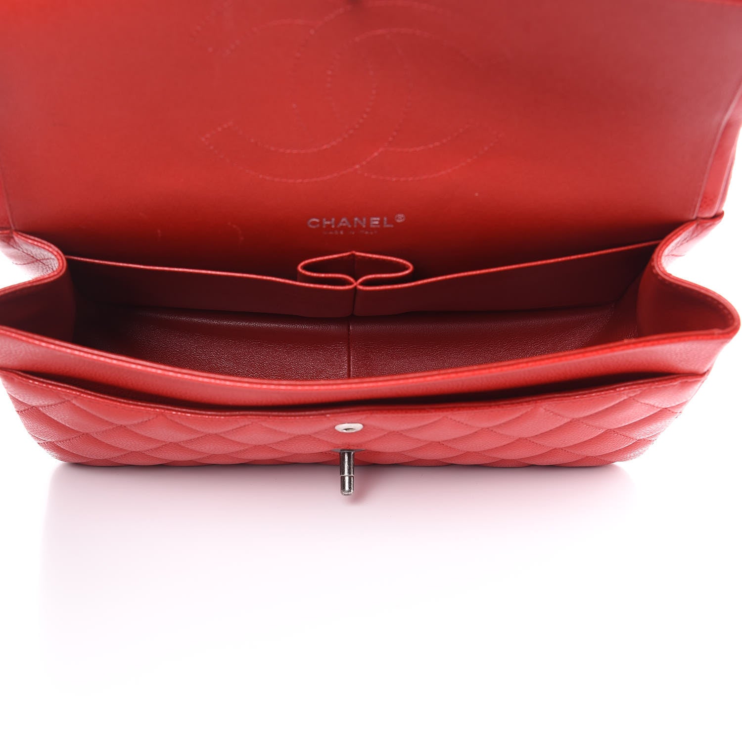 Chanel Caviar Quilted Jumbo Double Flap Red 5 of 12