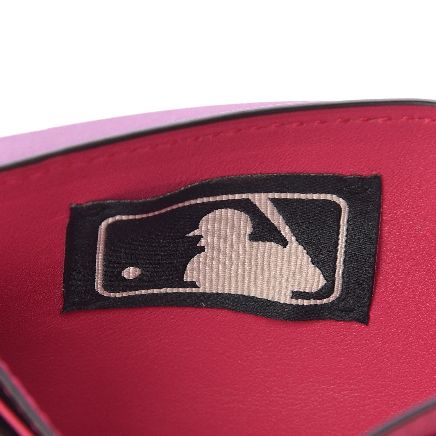 Gucci X MLB Guccissima Signature NY Yankees Embroidered Card Holder Box Pink Blue Ivory 7 of 8
