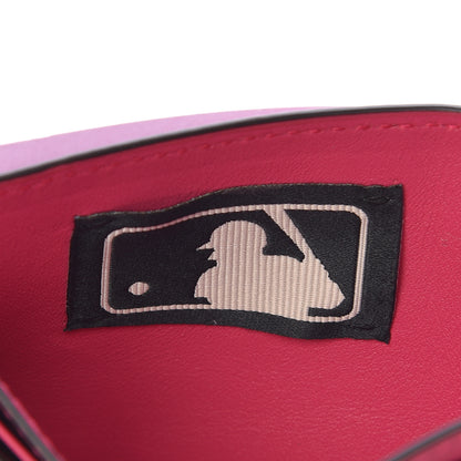 Gucci X MLB Guccissima Signature NY Yankees Embroidered Card Holder Box Pink Blue Ivory 7 of 8